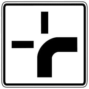 French Road Sign Priority Right Turn